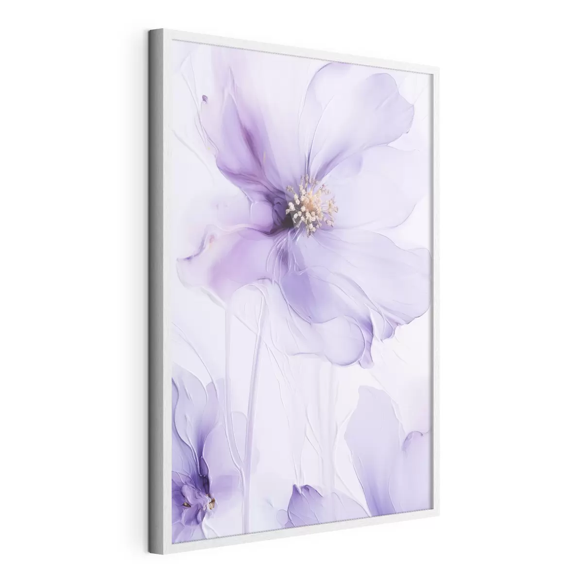 Poster Fiori delicati con dettagli intricati e uno sfondo bianco materico f49761