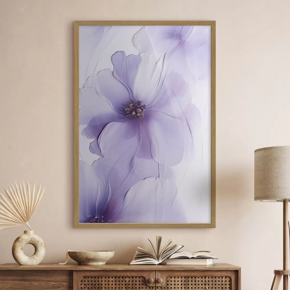 Poster Fiori delicati con dettagli intricati e uno sfondo bianco materico f49762