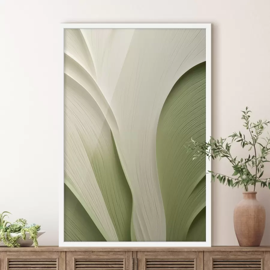 carta da parati Texture astratta dai colori verde e crema che scorrono nr. f49771