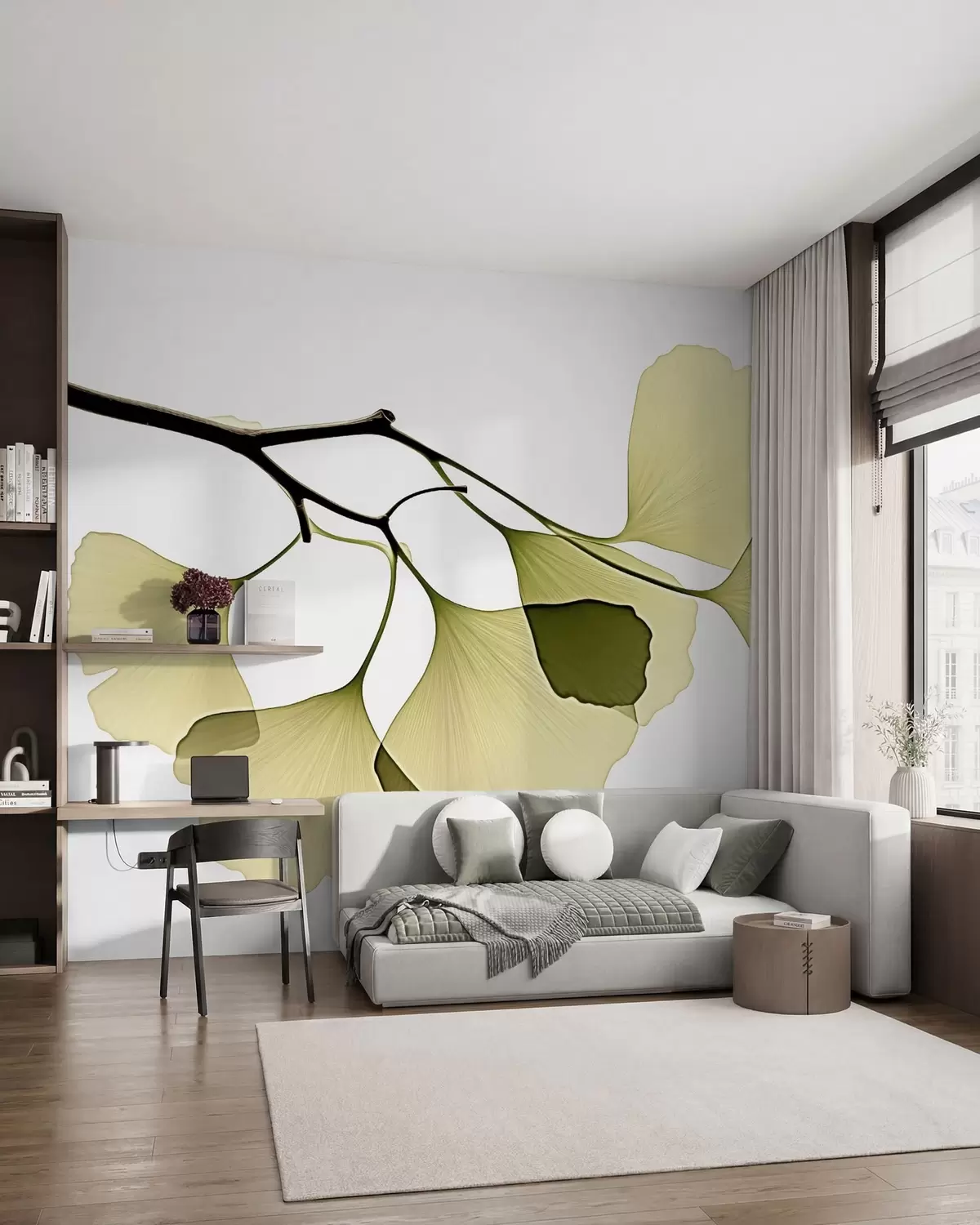 carta da parati Foglie a ventaglio di ginkgo nr. w09968