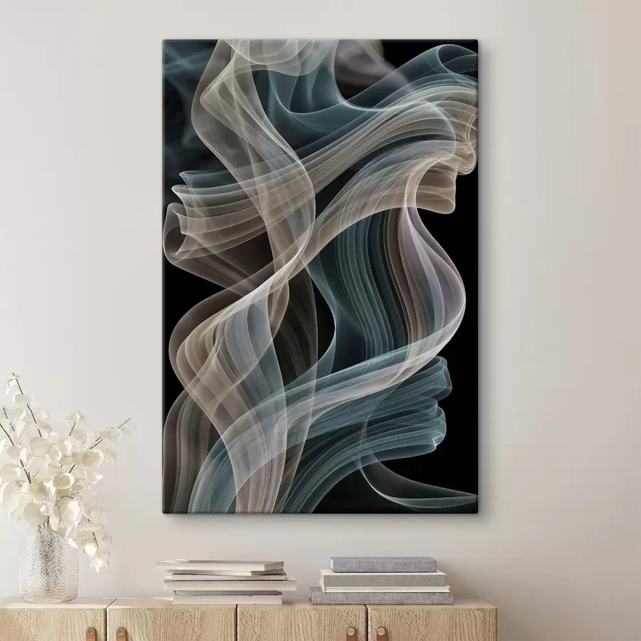 carta da parati Un fumo colorato si avvolge a spirale su uno sfondo scuro nr. s49862
