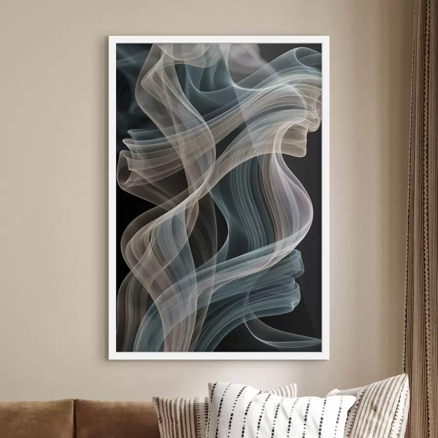 carta da parati Un fumo colorato si avvolge a spirale su uno sfondo scuro nr. f49862