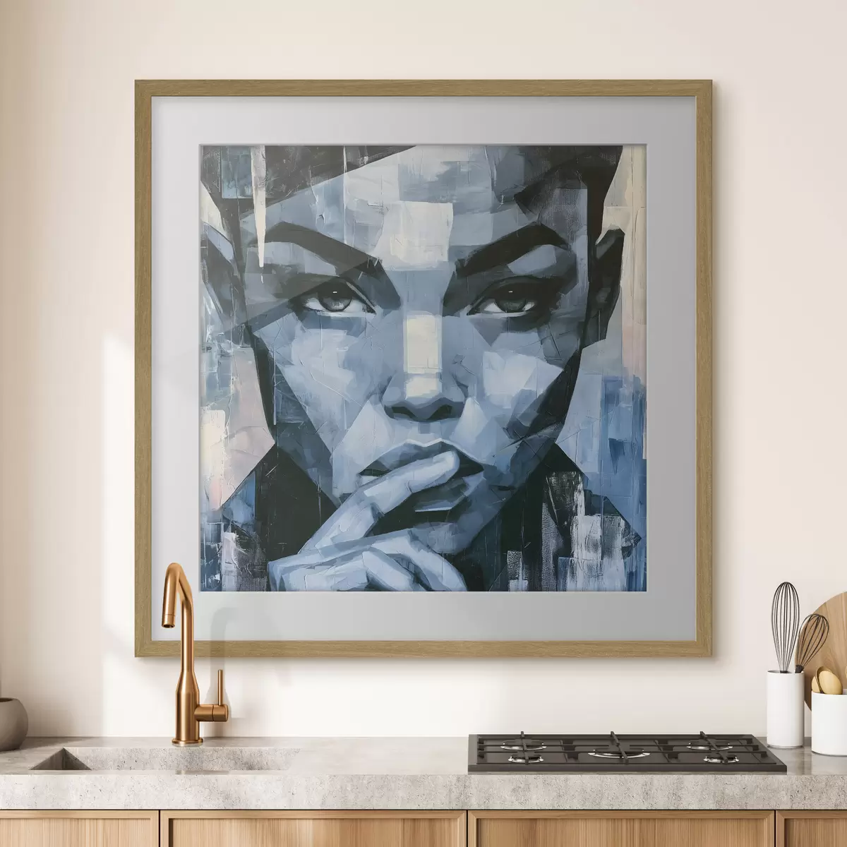 Poster Ritratto astratto di una ragazza dallo sguardo penetrante f49891