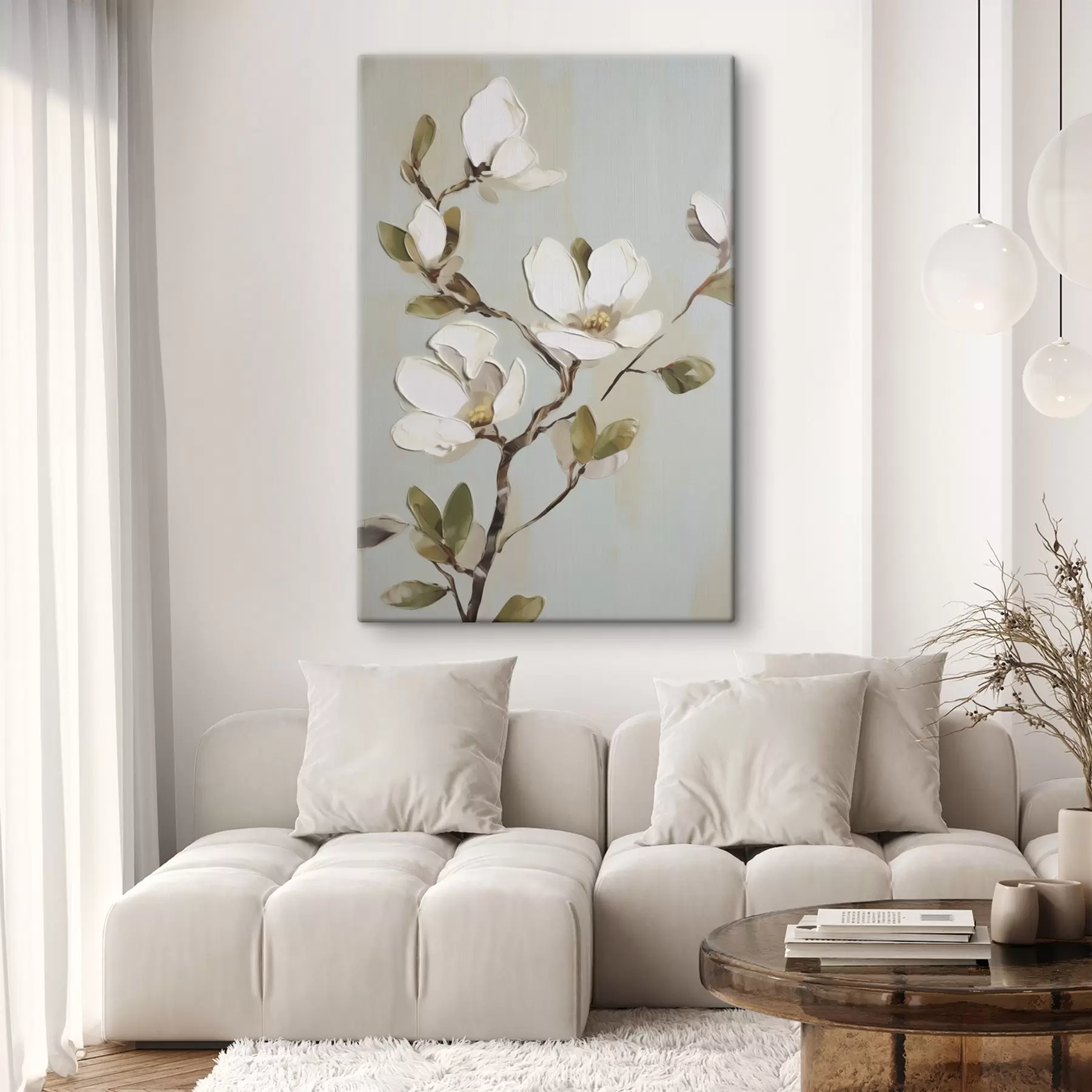 carta da parati Un ramo con fiori, imitazione di un dipinto nr. s49901
