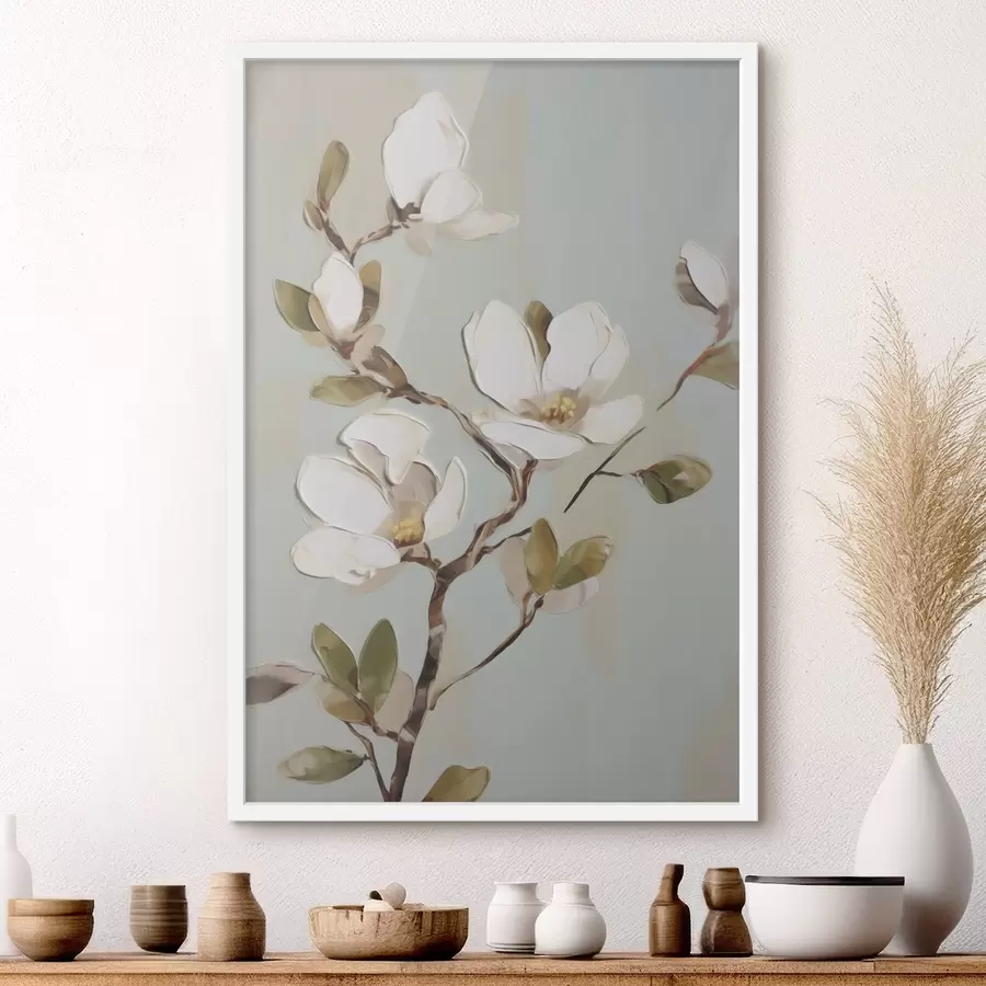 carta da parati Un ramo con fiori, imitazione di un dipinto nr. f49901