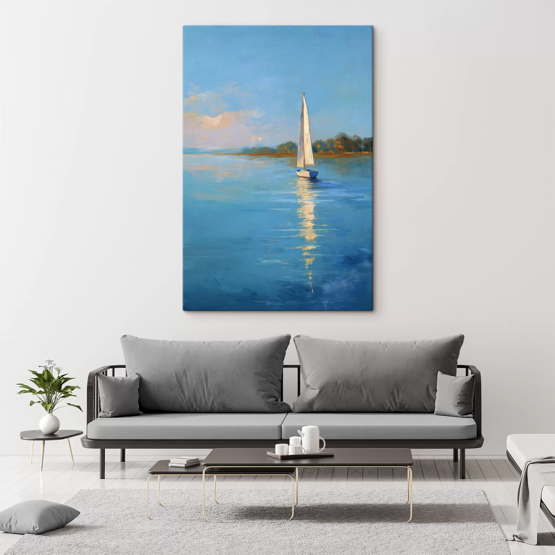 carta da parati Uno yacht sul fiume nr. s49924