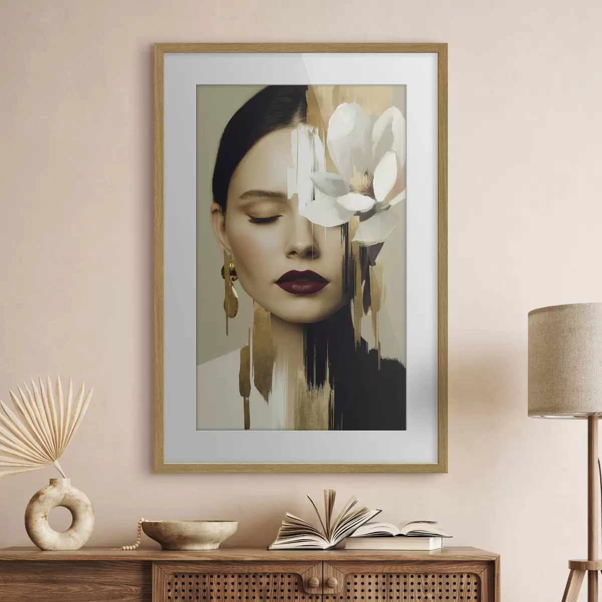Poster Una ragazza con un fiore tra i capelli f49933