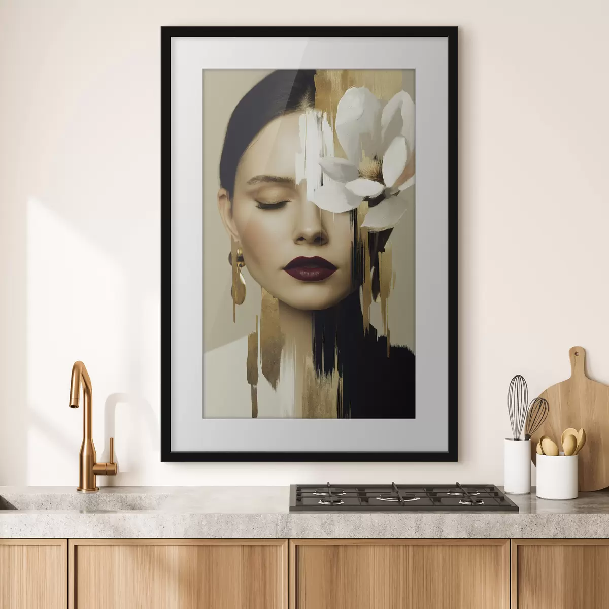 Poster Una ragazza con un fiore tra i capelli f49933