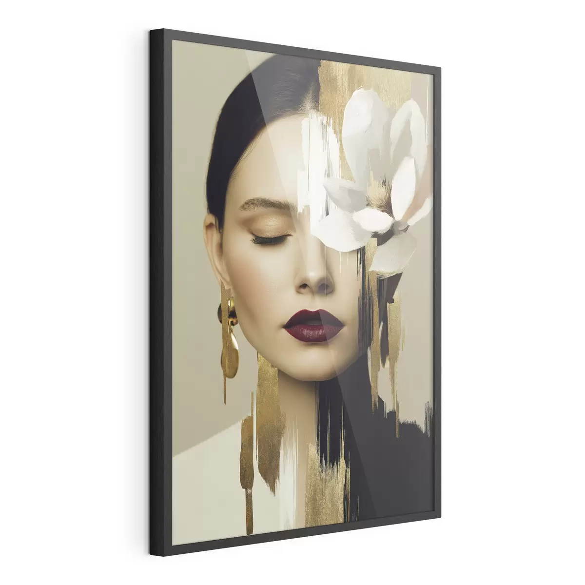 Poster Una ragazza con un fiore tra i capelli f49933