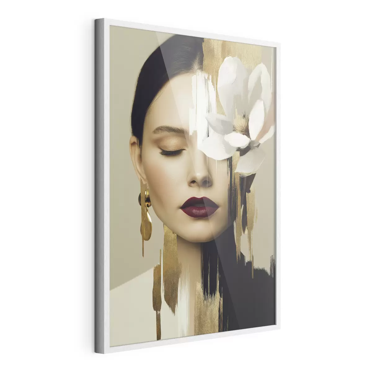 Poster Una ragazza con un fiore tra i capelli f49933