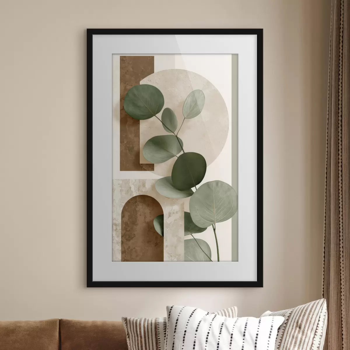 Poster Foglie tonde e archi sabbia f49857