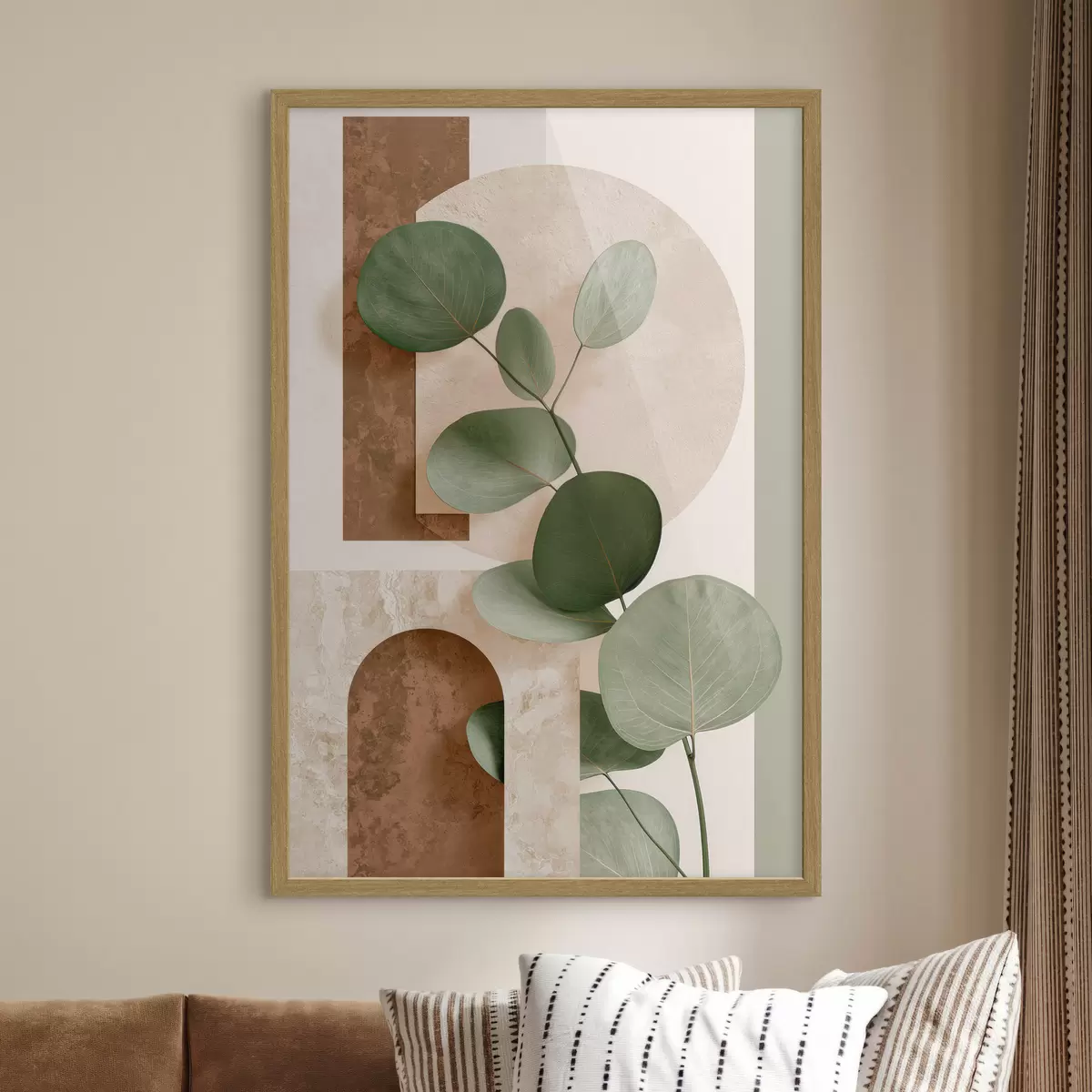 Poster Foglie tonde e archi sabbia f49857