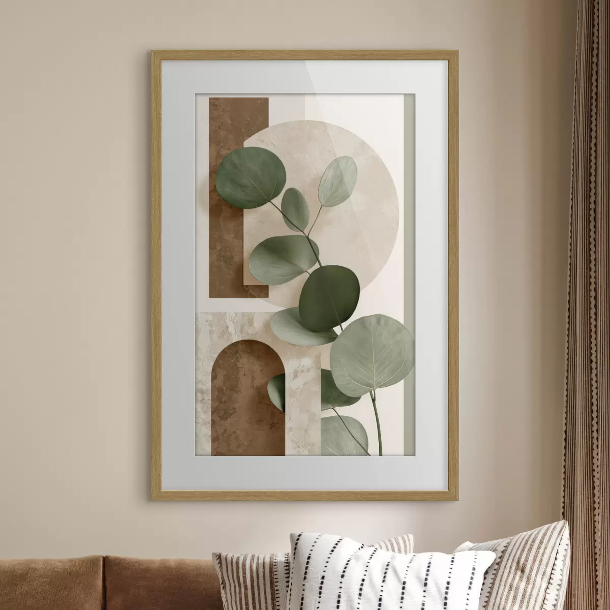 Poster Foglie tonde e archi sabbia f49857