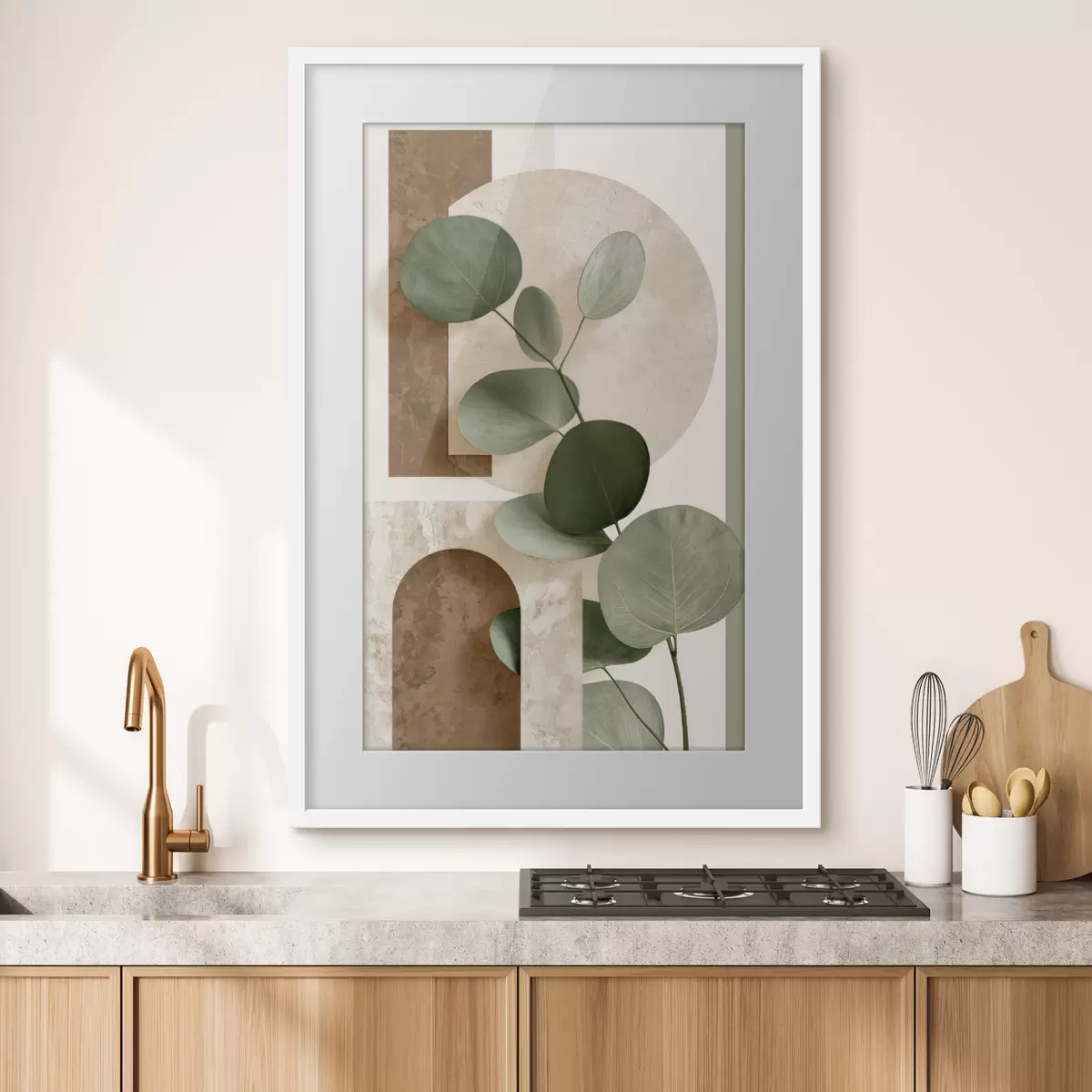 Poster Foglie tonde e archi sabbia f49857