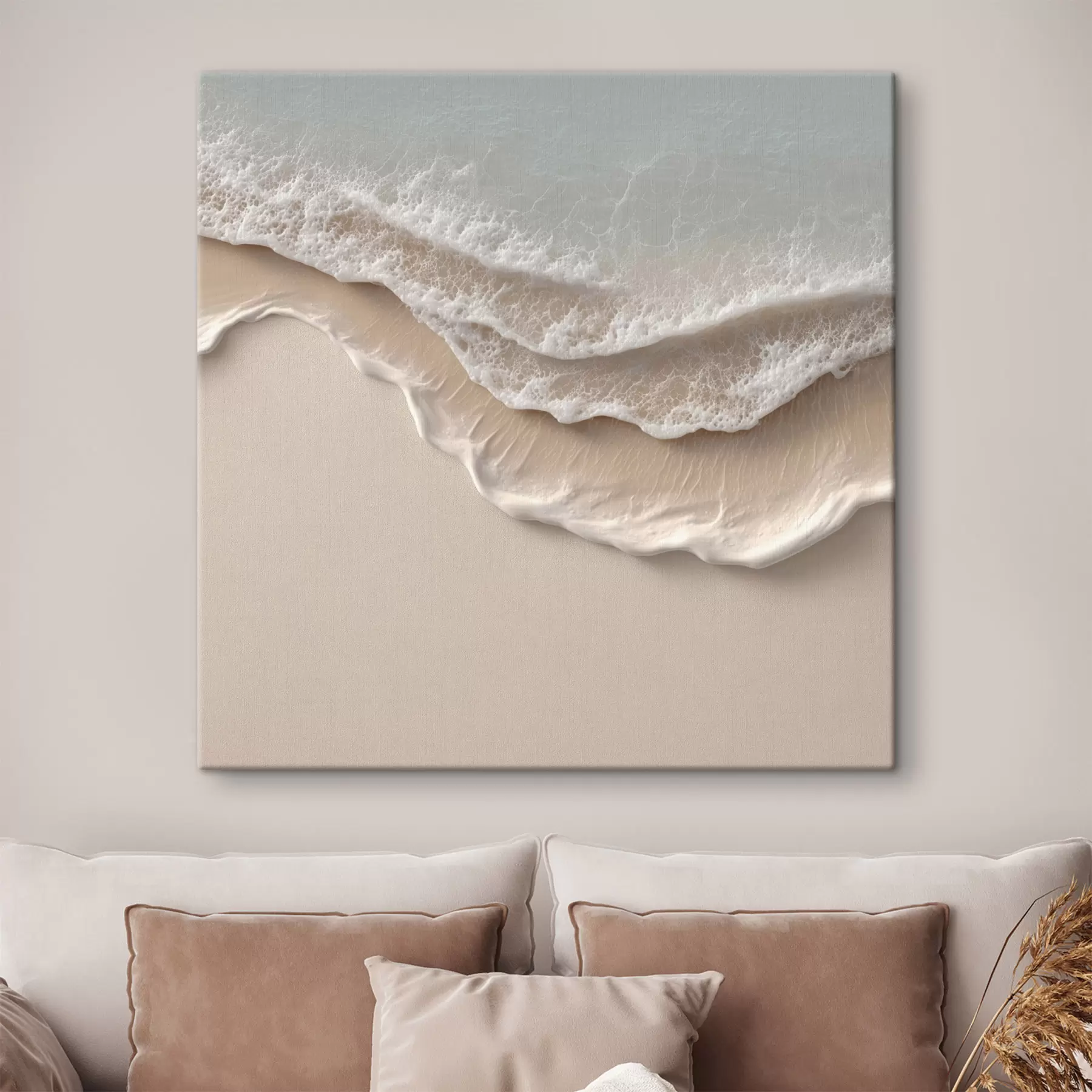 carta da parati Paesaggio marino con una linea morbida di schiuma in stile acquerello nr. s49715