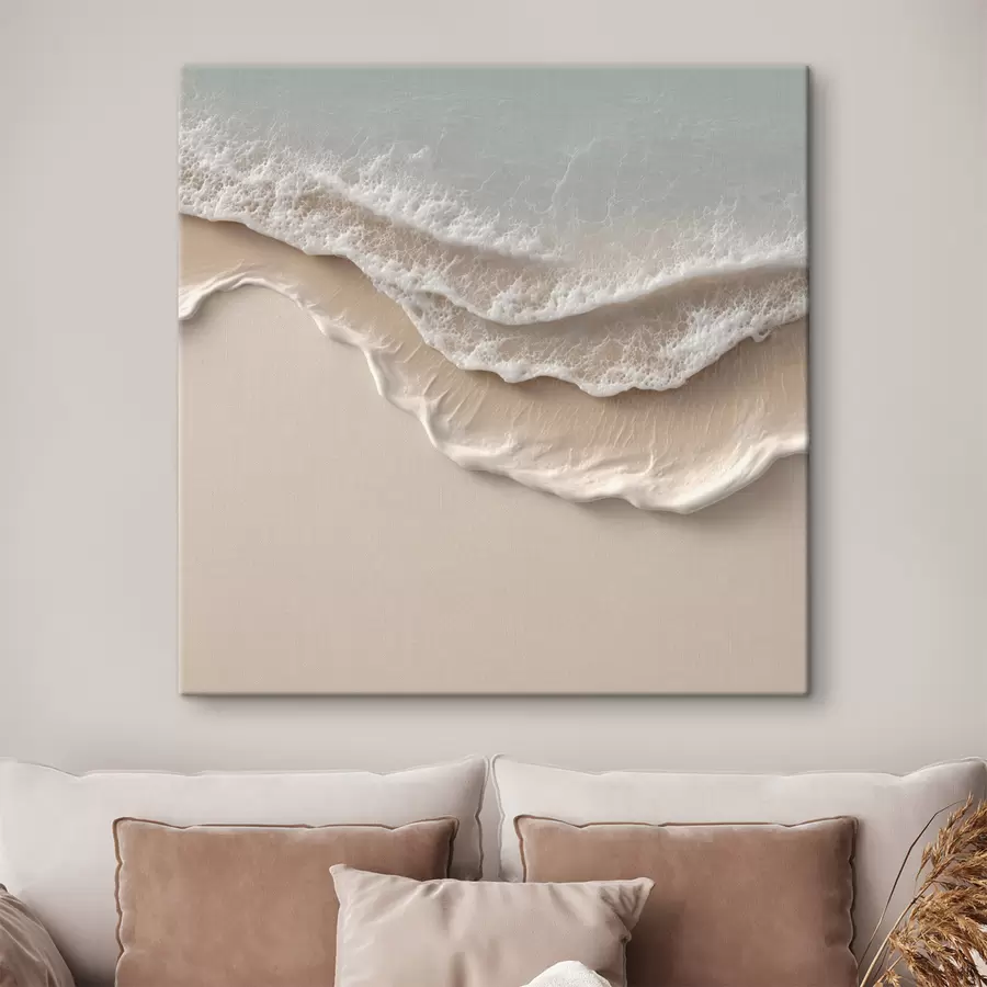 carta da parati Paesaggio marino con una linea morbida di schiuma in stile acquerello nr. s49715