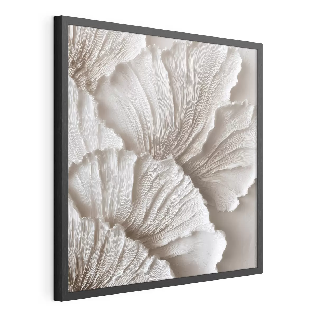 Poster Astrazione materica con petali ondulati tridimensionali in tonalità chiare f49709
