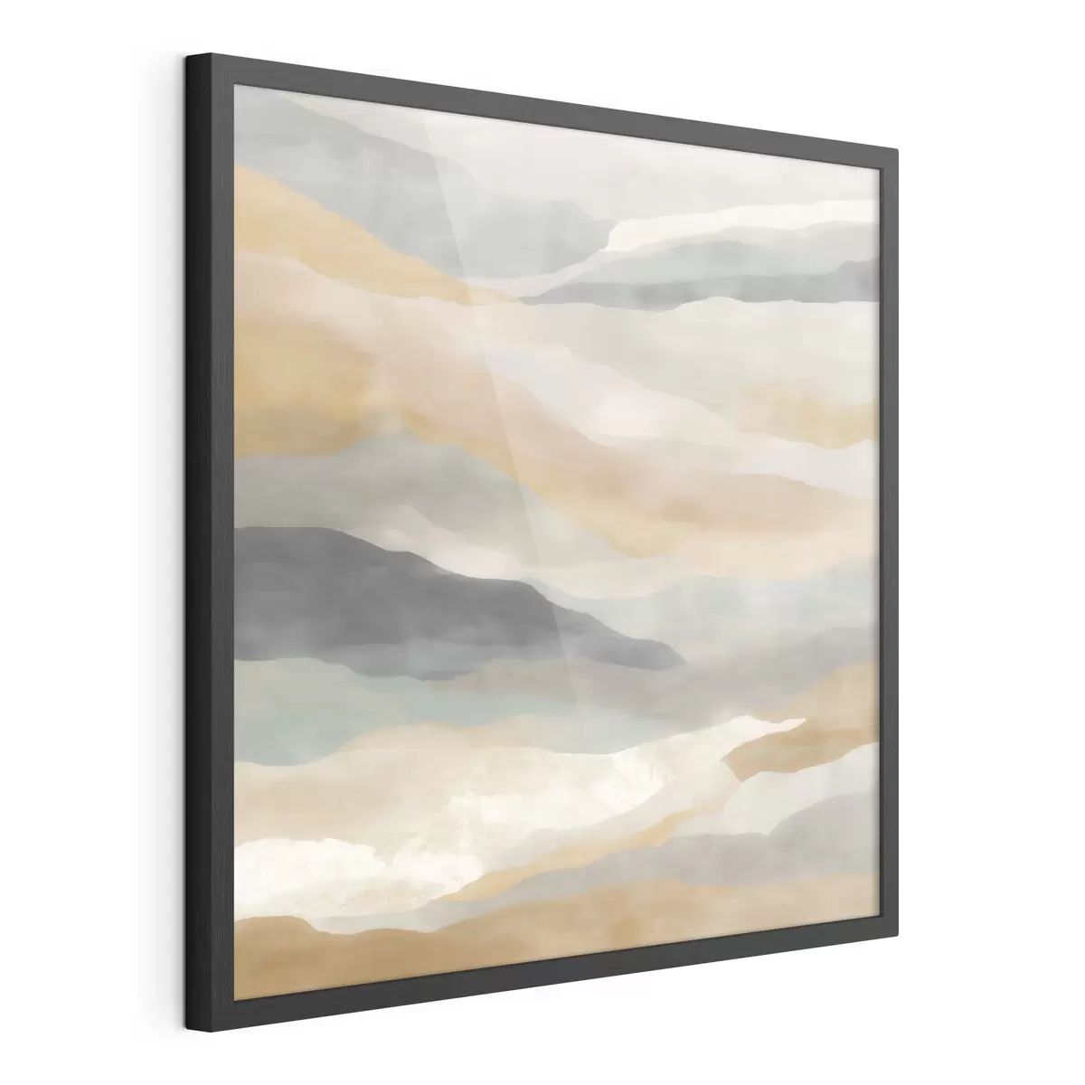 Poster Colline dai toni caldi e grigi in stile acquerello f49713
