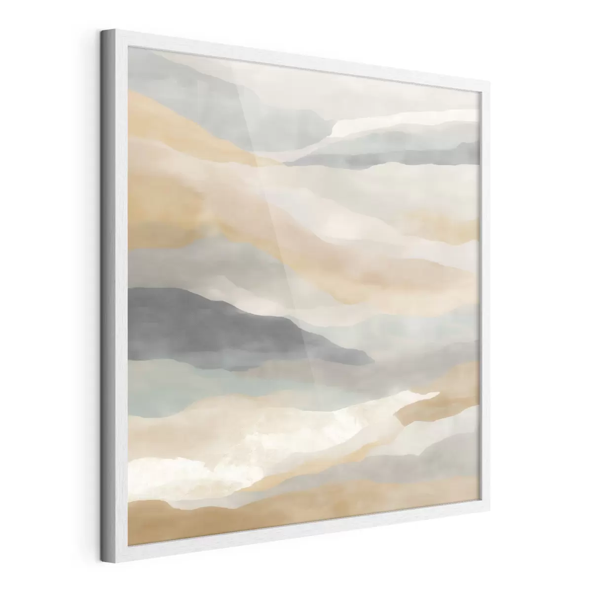 Poster Colline dai toni caldi e grigi in stile acquerello f49713