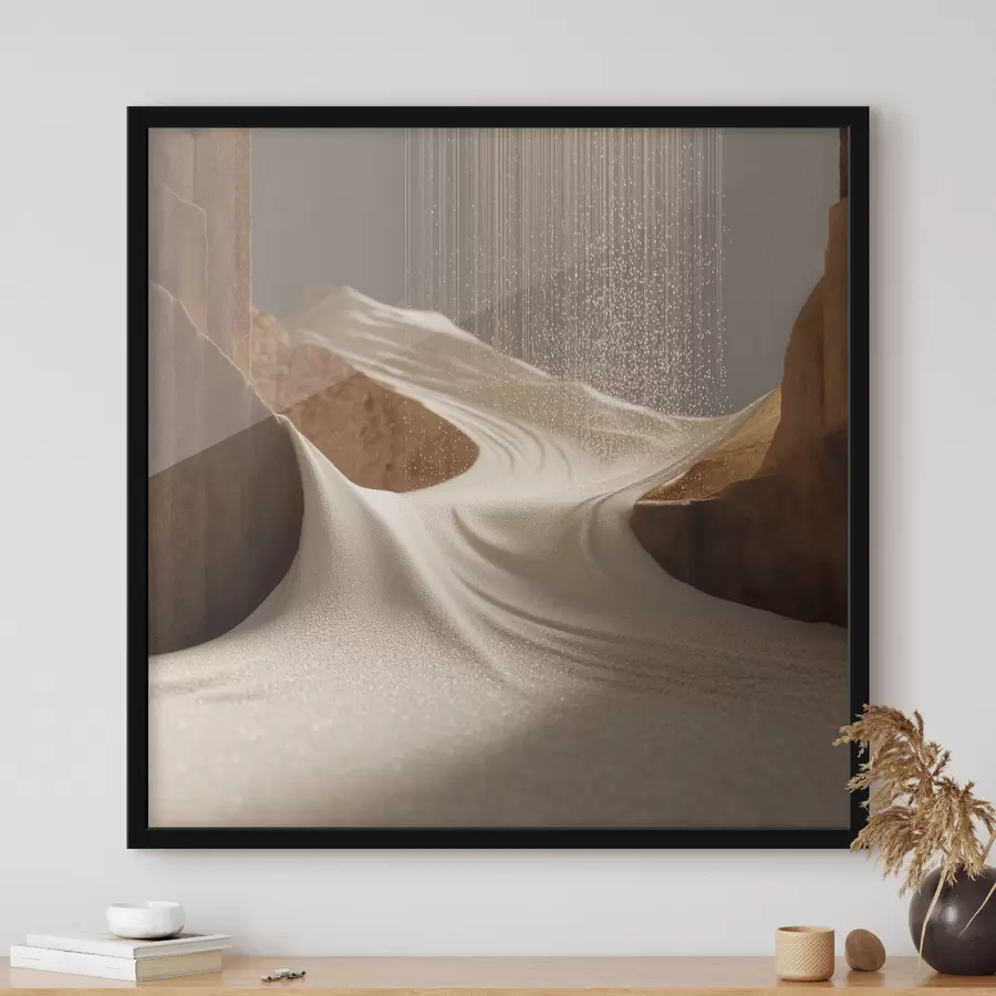 carta da parati Canyon di montagna stilizzato in una palette di colori beige e marrone nr. f49722