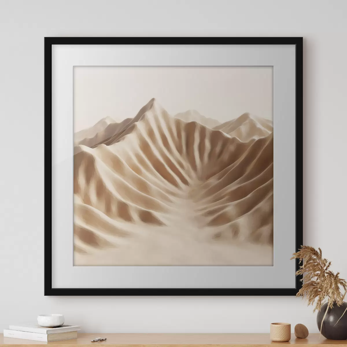 Poster Dune decorative con texture in una palette di colori beige in stile artistico contemporaneo f49728