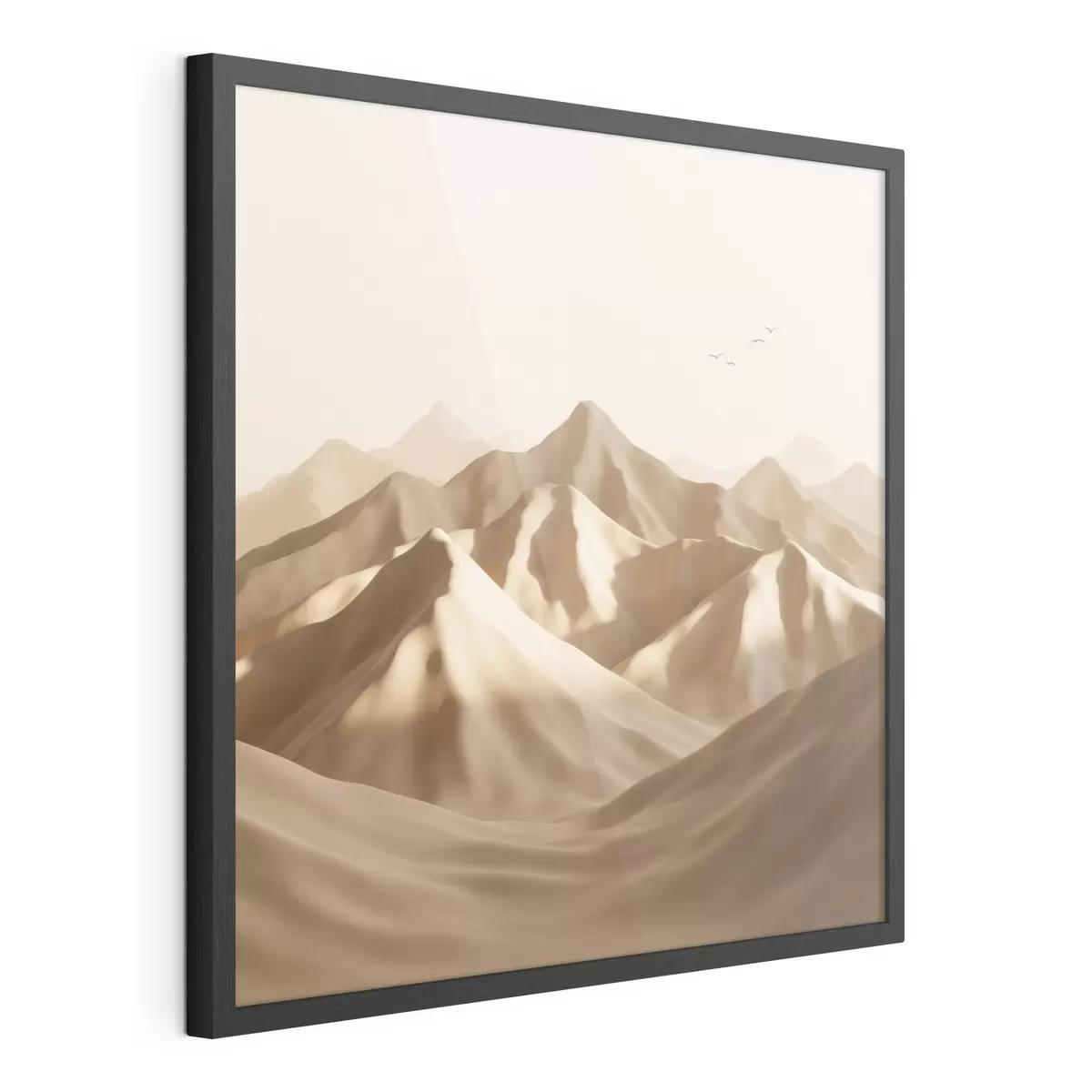 Poster Dune di sabbia astratte con sagome di uccelli in tonalità pastello f49729