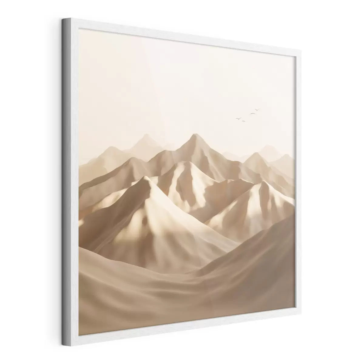 Poster Dune di sabbia astratte con sagome di uccelli in tonalità pastello f49729