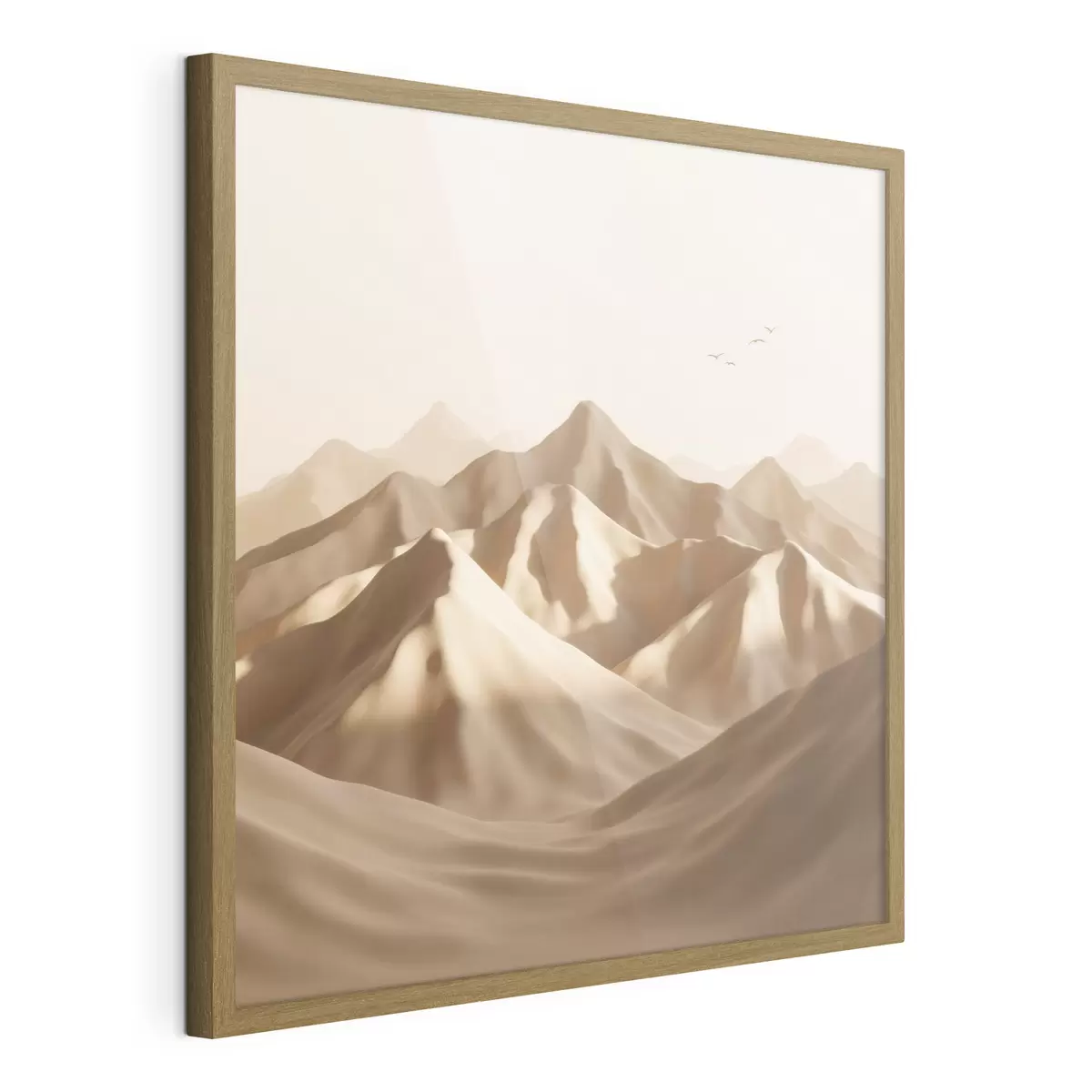 Poster Dune di sabbia astratte con sagome di uccelli in tonalità pastello f49729