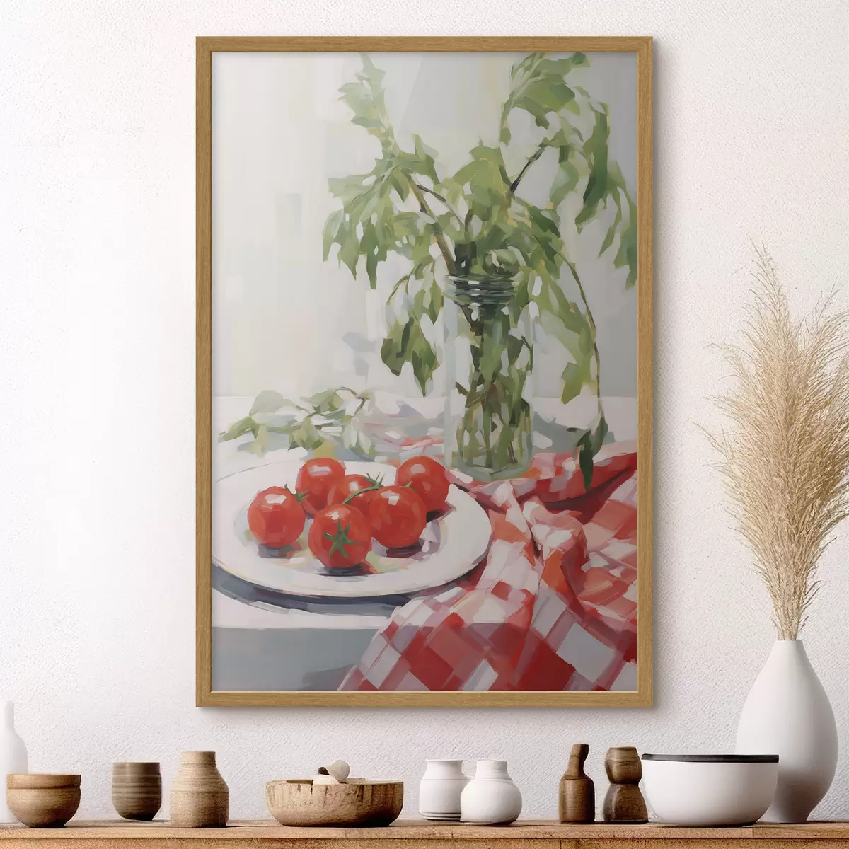 Poster Pomodori su un piatto, imitazione di un dipinto f50064