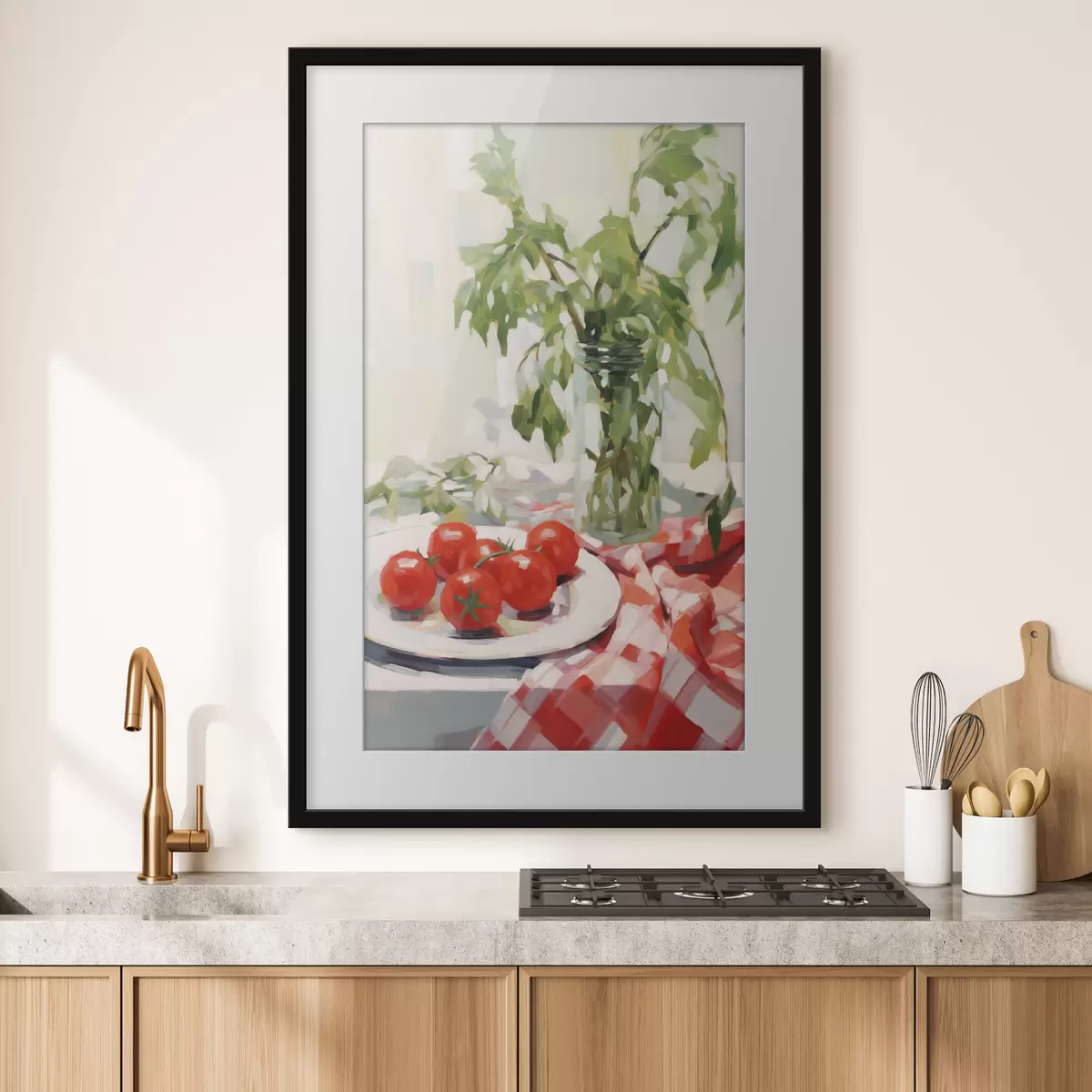 Poster Pomodori su un piatto, imitazione di un dipinto f50064