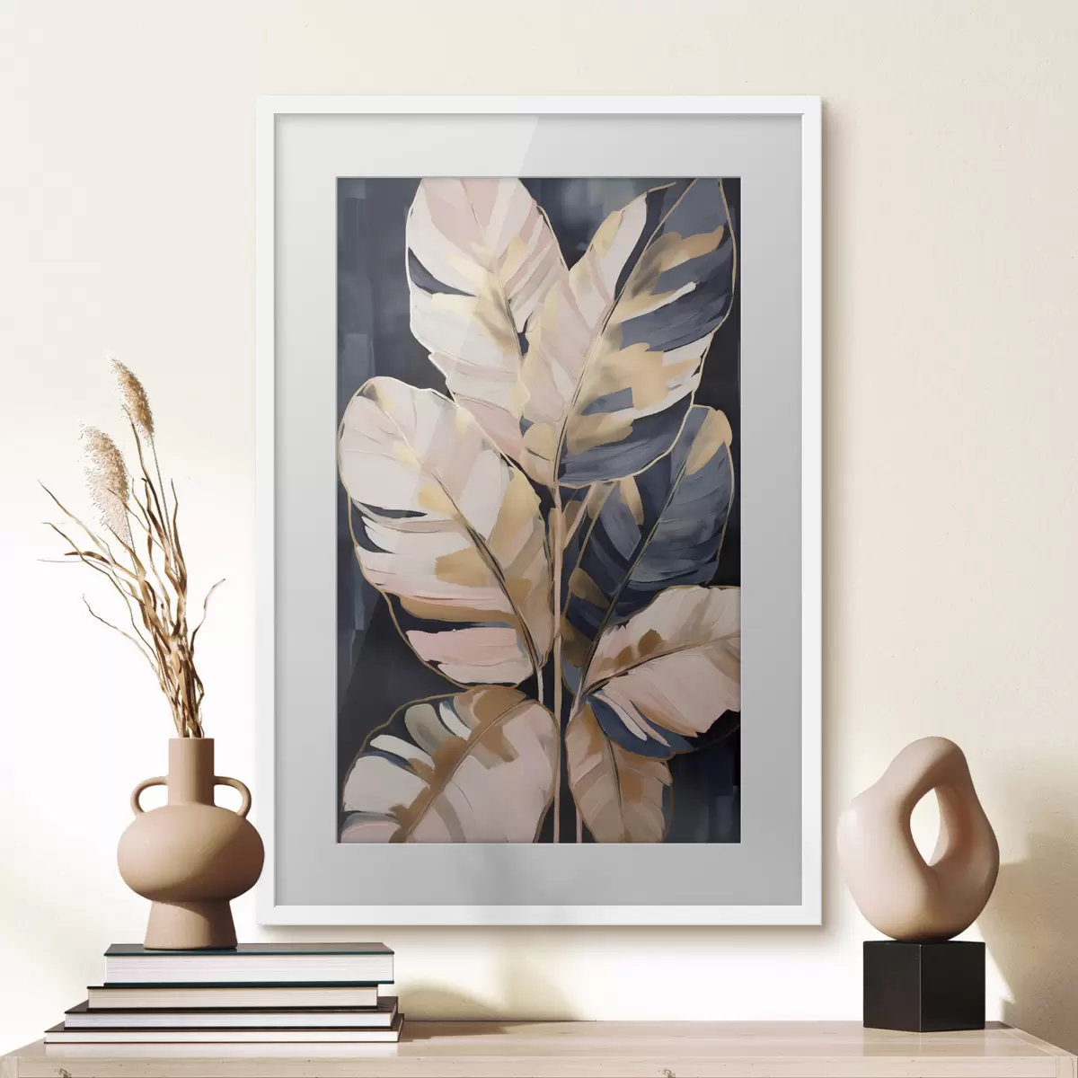 Poster Fogliame astratto, imitazione di un dipinto f50076