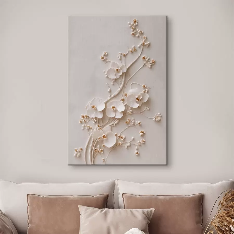 carta da parati Delicate orchidee bianche su rami eleganti nr. s49959