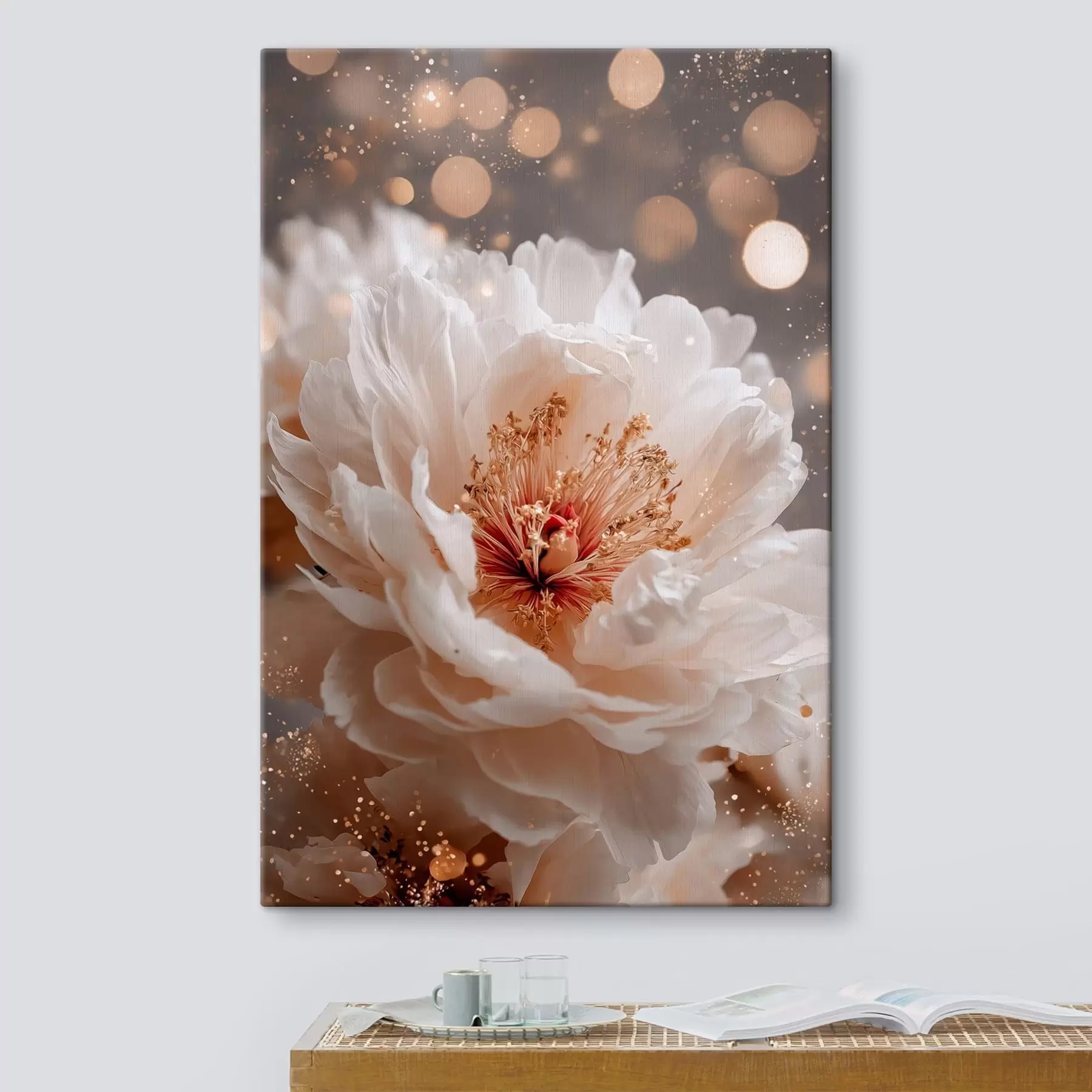 carta da parati Fiore bianco con delicati riflessi di luce nr. s49973