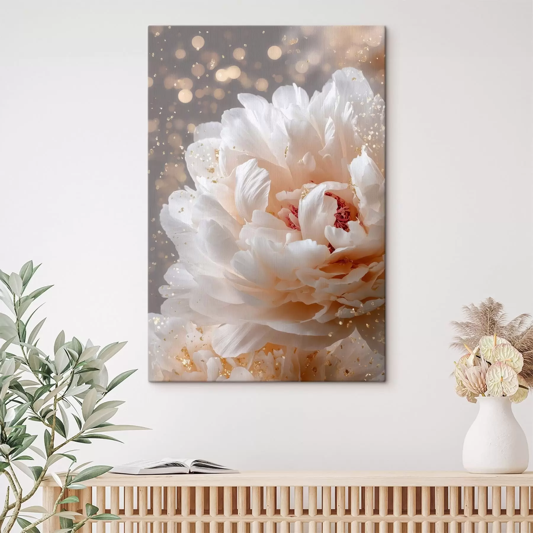 carta da parati Un rigoglioso fiore bianco dal delicato bagliore nr. s49981