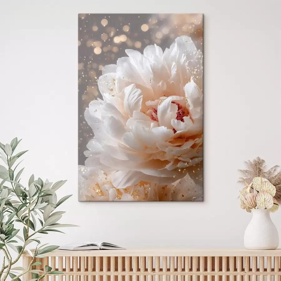 carta da parati Un rigoglioso fiore bianco dal delicato bagliore nr. s49981