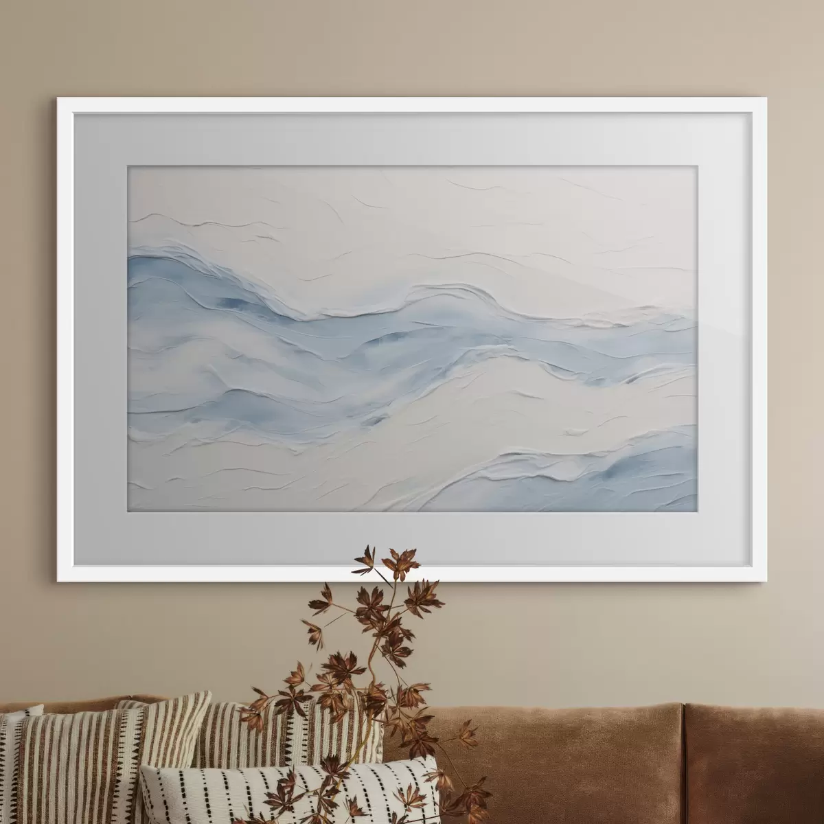Poster Onde astratte nei toni del blu chiaro f49954