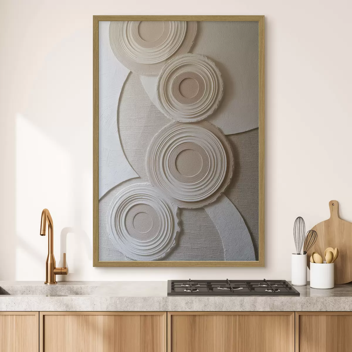 Poster Composizione astratta con cerchi ed effetto a rilievo f49955