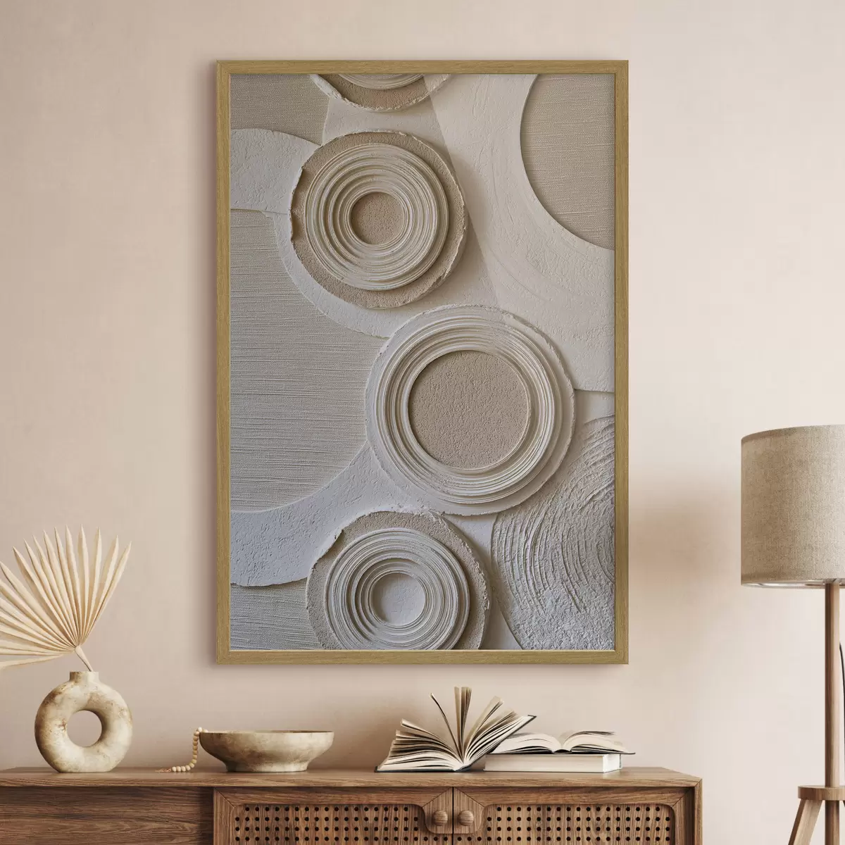 Poster Composizione geometrica con cerchi ed effetto a rilievo f49956