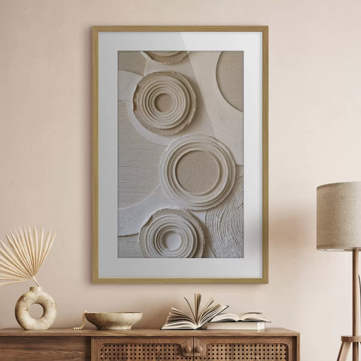 Poster Composizione geometrica con cerchi ed effetto a rilievo f49956