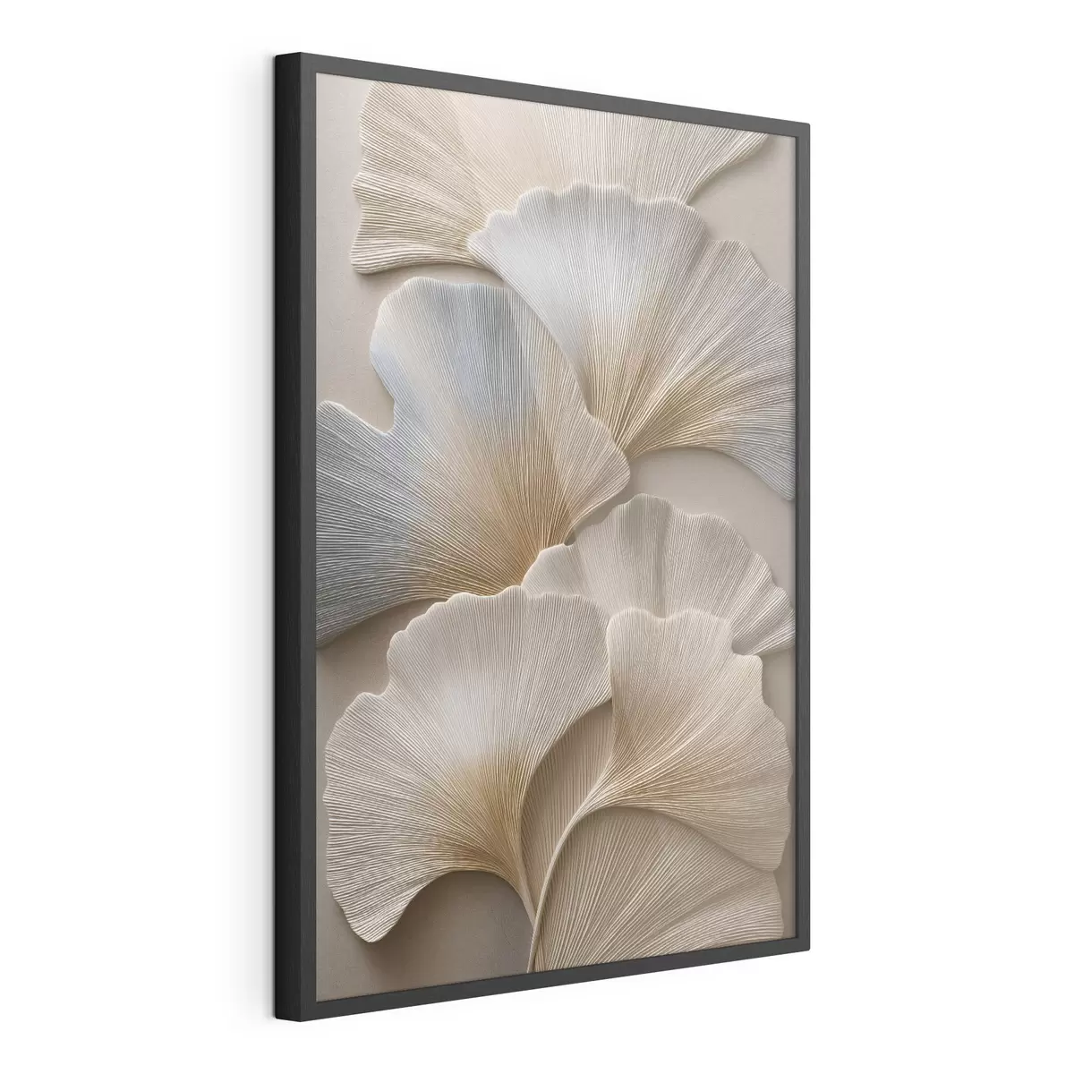 Poster Foglie dai toni naturali con effetto a rilievo f49958