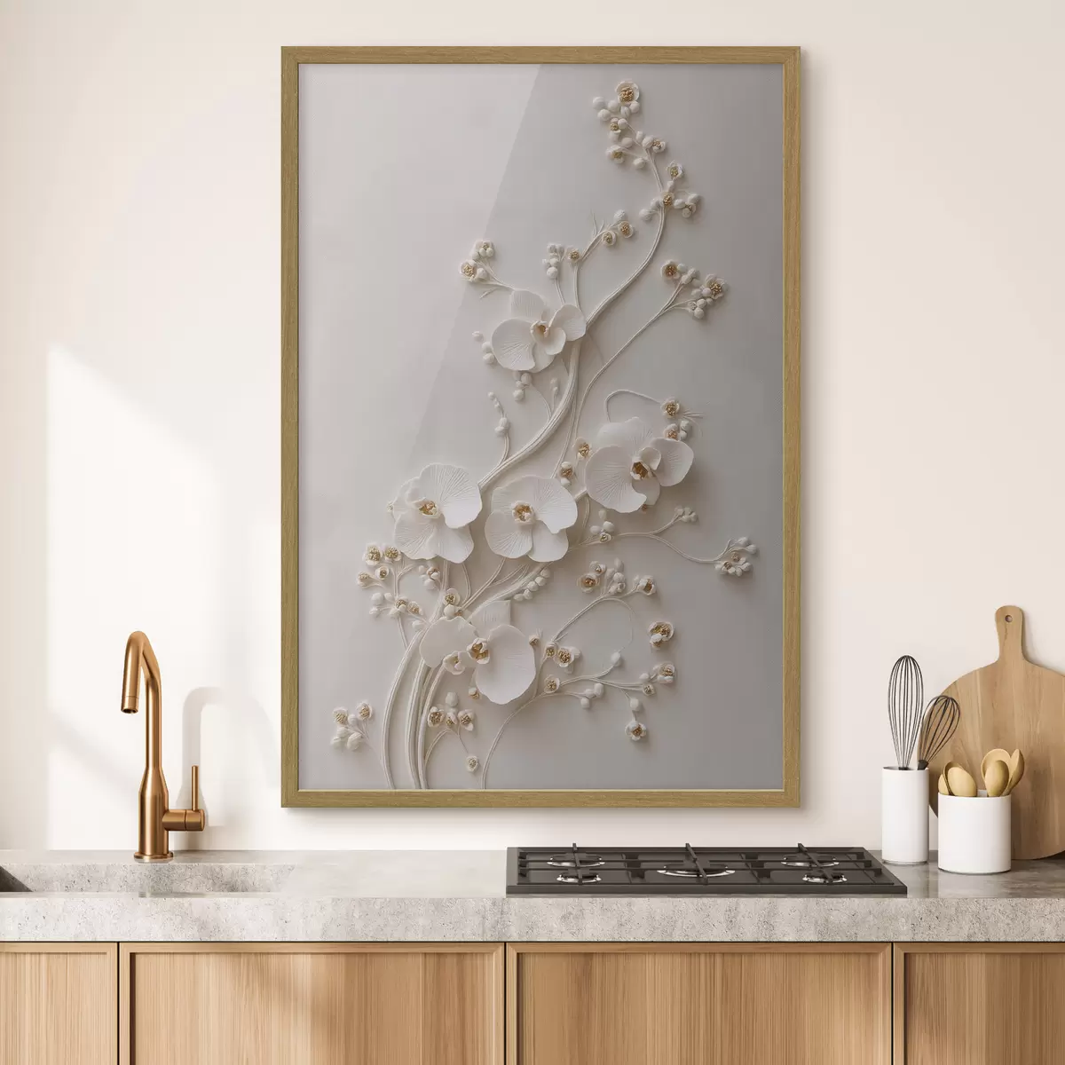 Poster Delicate orchidee bianche su rami eleganti f49959