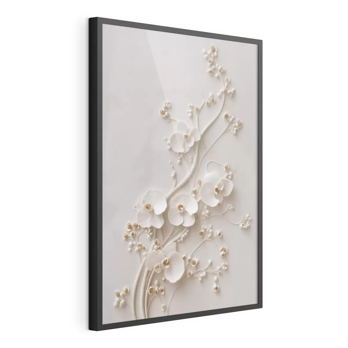 Poster Delicate orchidee bianche su rami eleganti f49959
