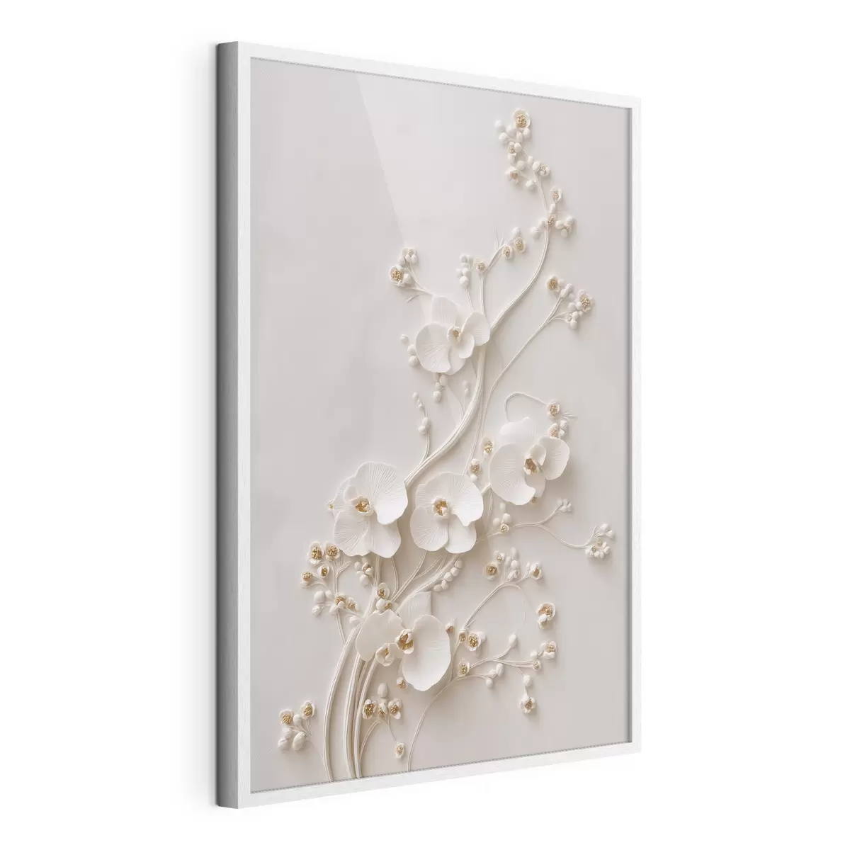 Poster Delicate orchidee bianche su rami eleganti f49959
