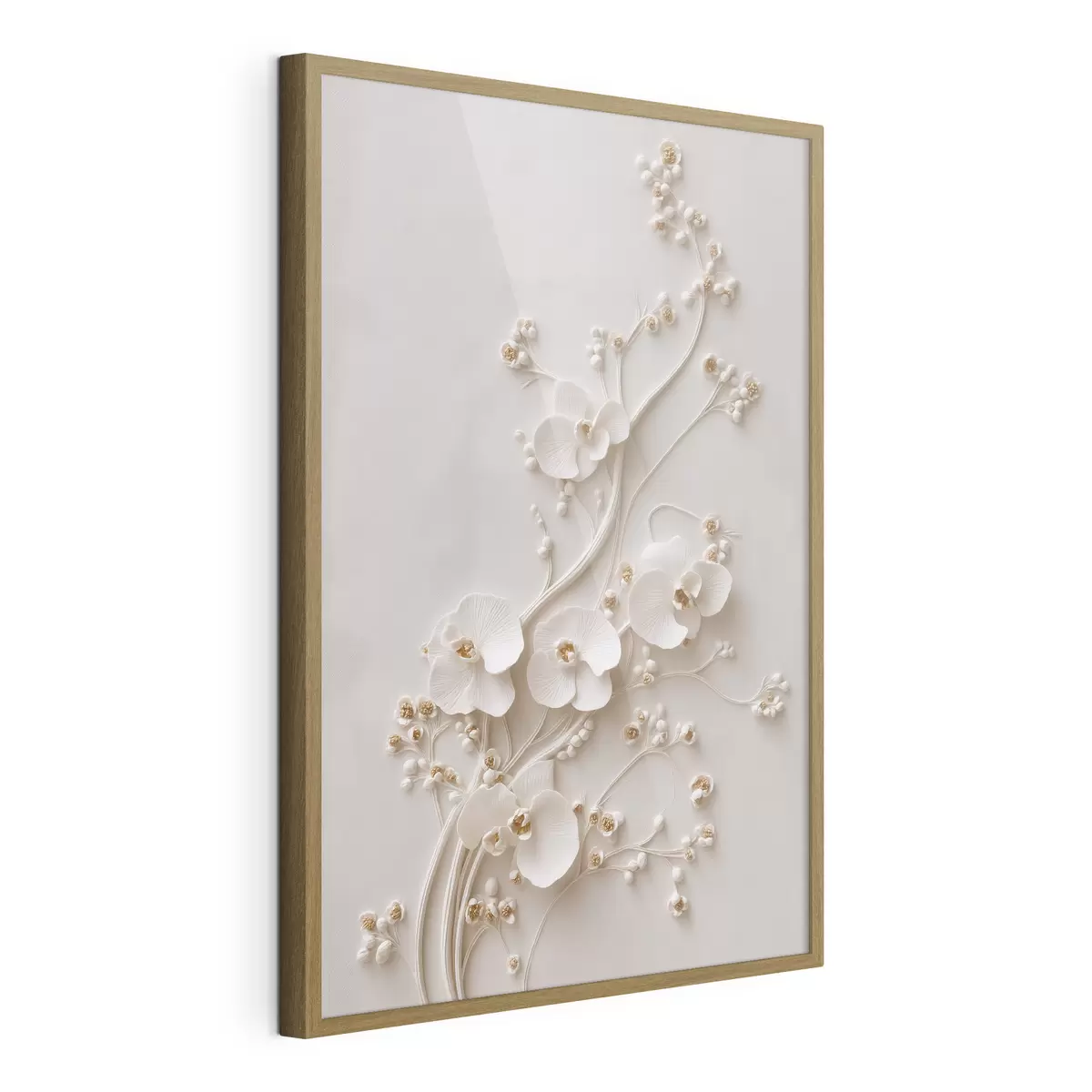 Poster Delicate orchidee bianche su rami eleganti f49959