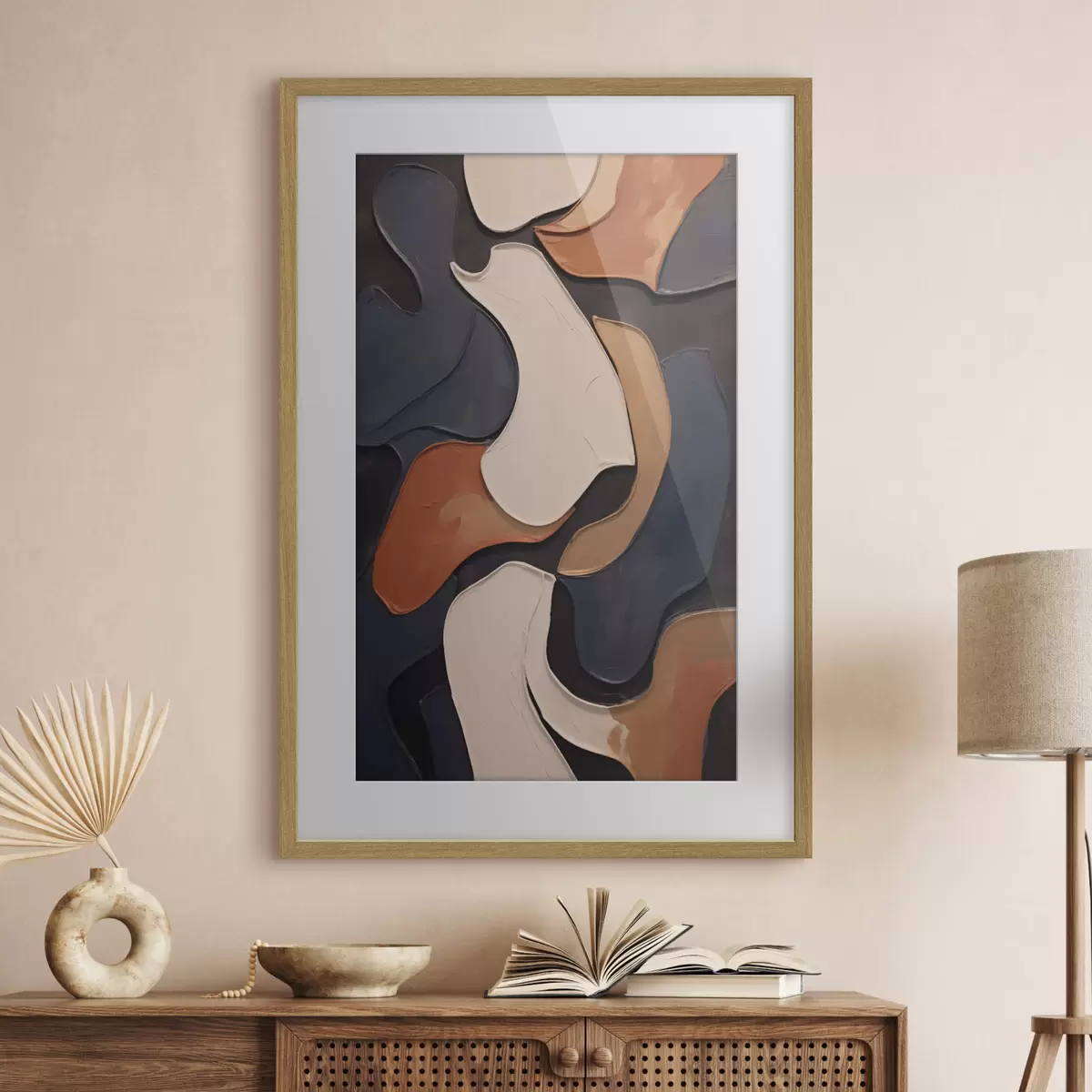 Poster Forme astratte e sinuose in tonalità contrastanti f49962
