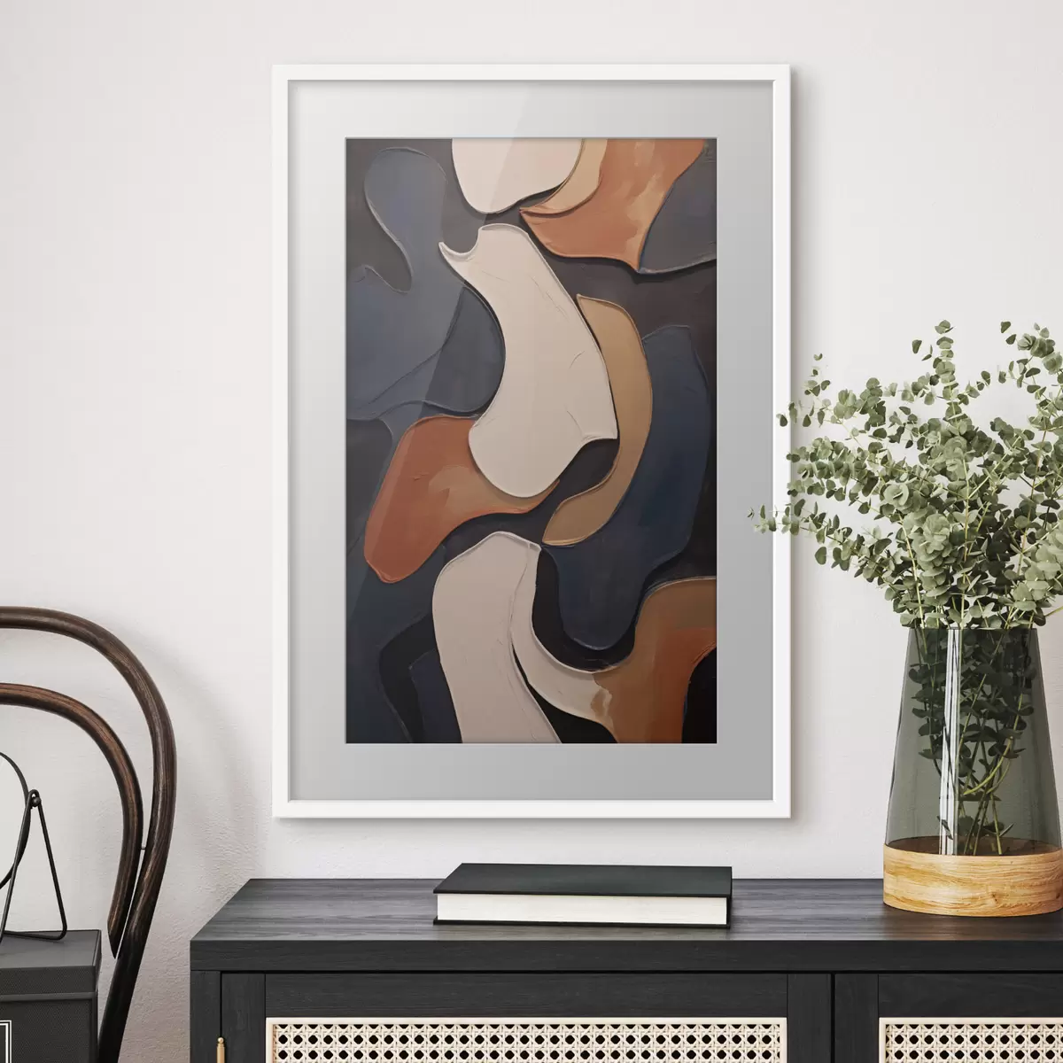 Poster Forme astratte e sinuose in tonalità contrastanti f49962