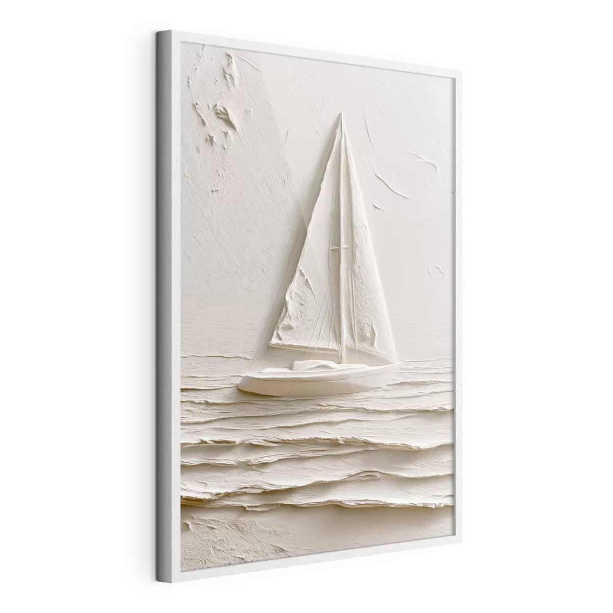 Poster Barca a vela su onde calme con effetto a rilievo f49964