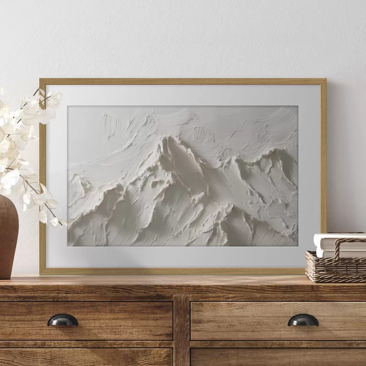 Poster Cime montuose dai toni chiari con effetto a rilievo f49965
