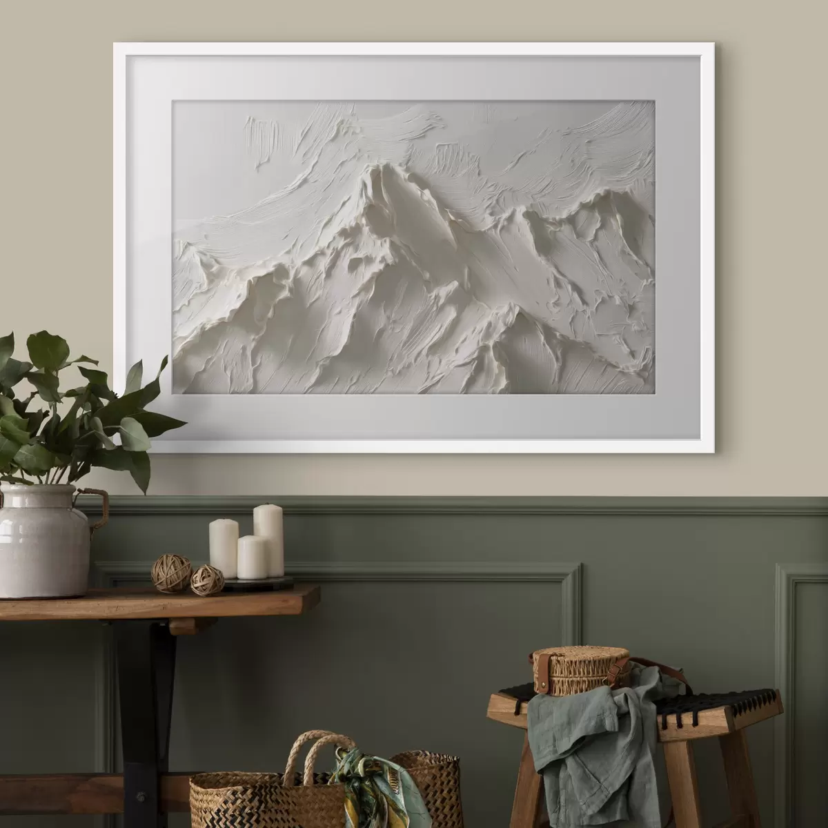 Poster Cime montuose dai toni chiari con effetto a rilievo f49965