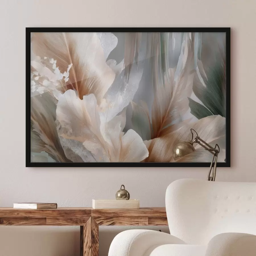 carta da parati Composizione astratta con foglie delicate nr. f49968
